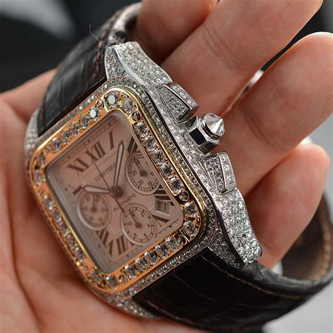 cartier mens watch diamonds|cartier diamond watches for sale.